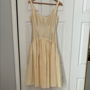 Hutch butter yellow drop waist midi dress size XS
